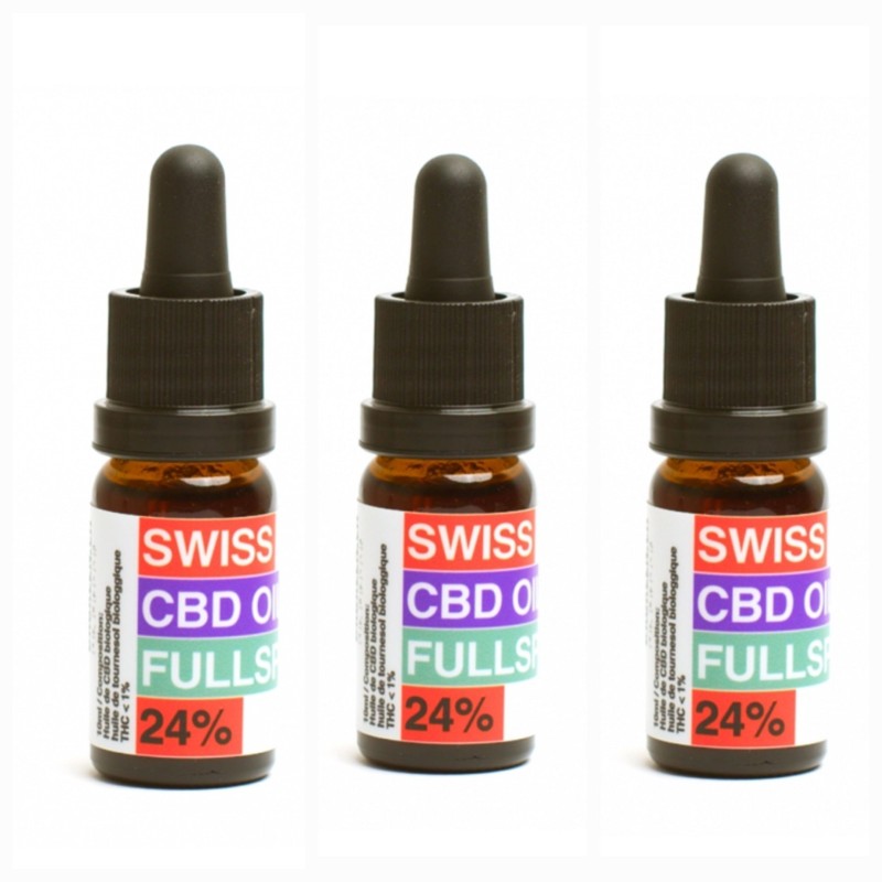 Pack 3 x Huile CBD biologique 24% DrGreen en promotion. livraison gratuite dans toute la Suisse